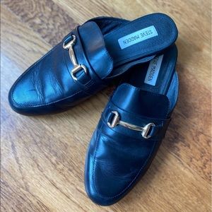 Steve Madden Kandi Black Leather Slip On Loafers